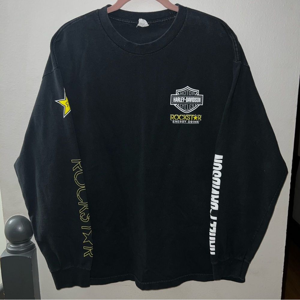Harley Davidson Museum / Rockstar Energy Long Sleeve Shirt Black Size XL